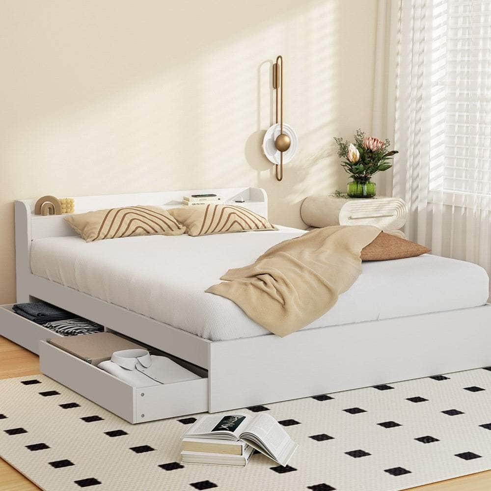 Sleep Space Queen/Double/Single Bed Frame with Storage Drawers