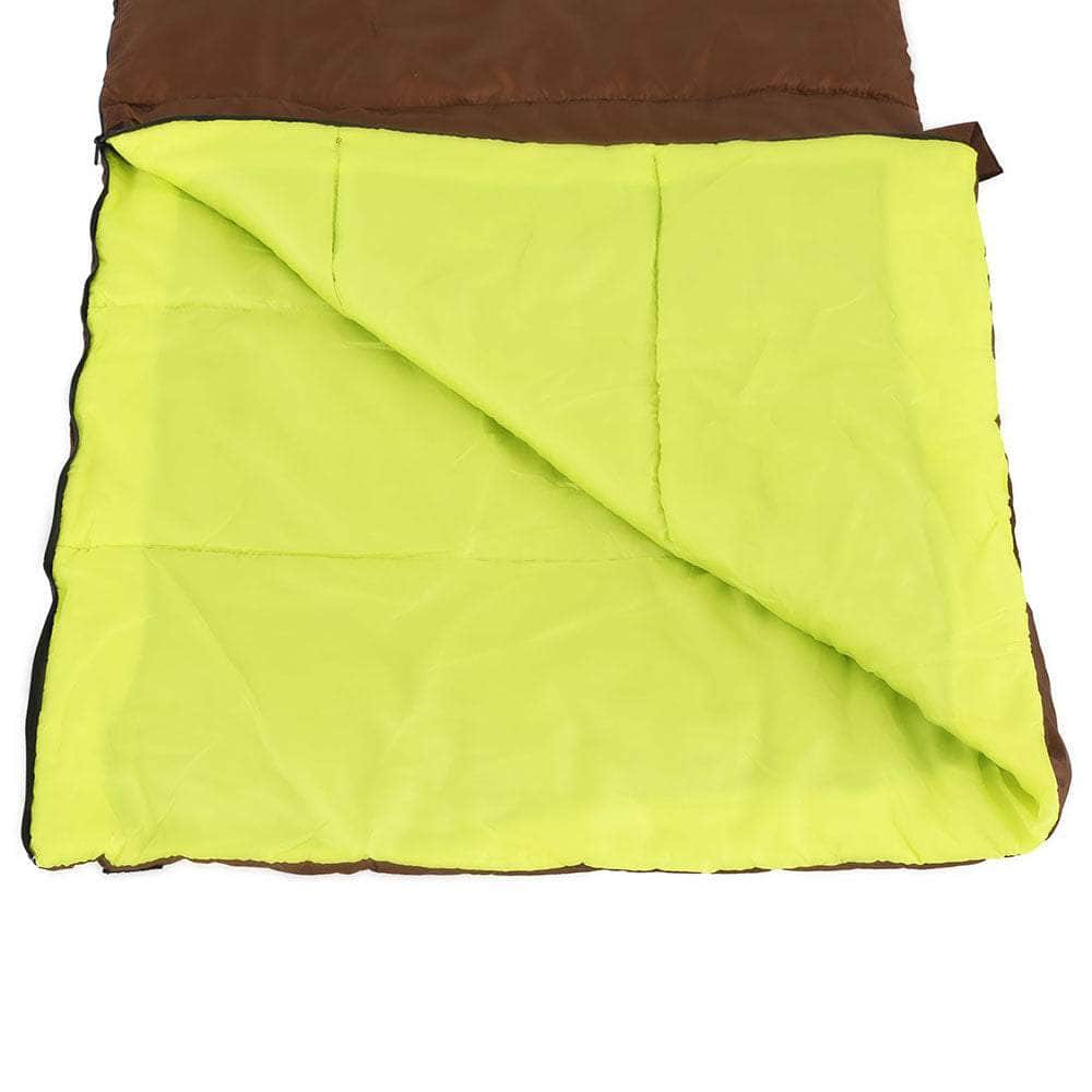 Sleeping Bag Double Bags Thermal Camping Hiking Tent Brown -5°C