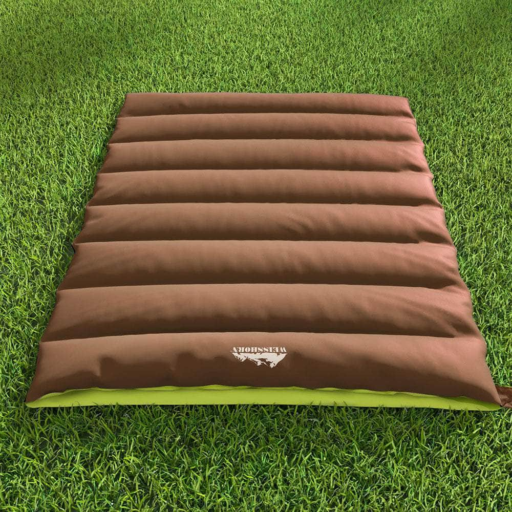 Sleeping Bag Double Bags Thermal Camping Hiking Tent Brown -5°C