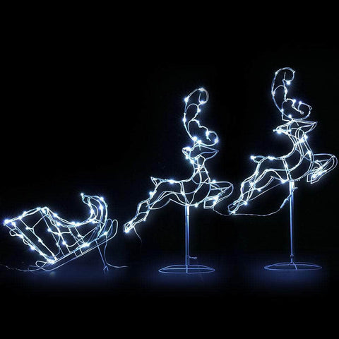 Sleigh Bells Ring: 120 LEDs on a Reindeer Sleigh Christmas Light