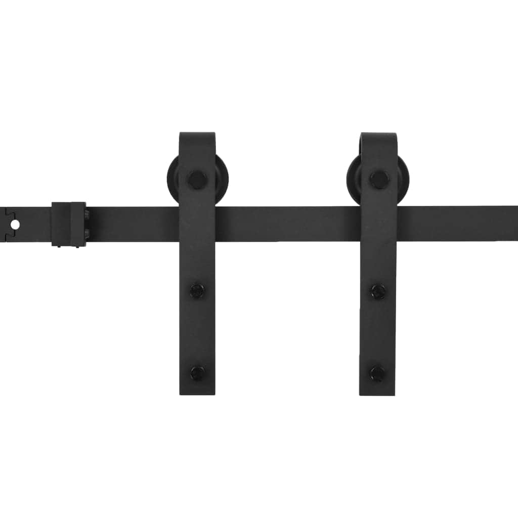 Sliding Door Hardware Kit 183 cm Steel Black