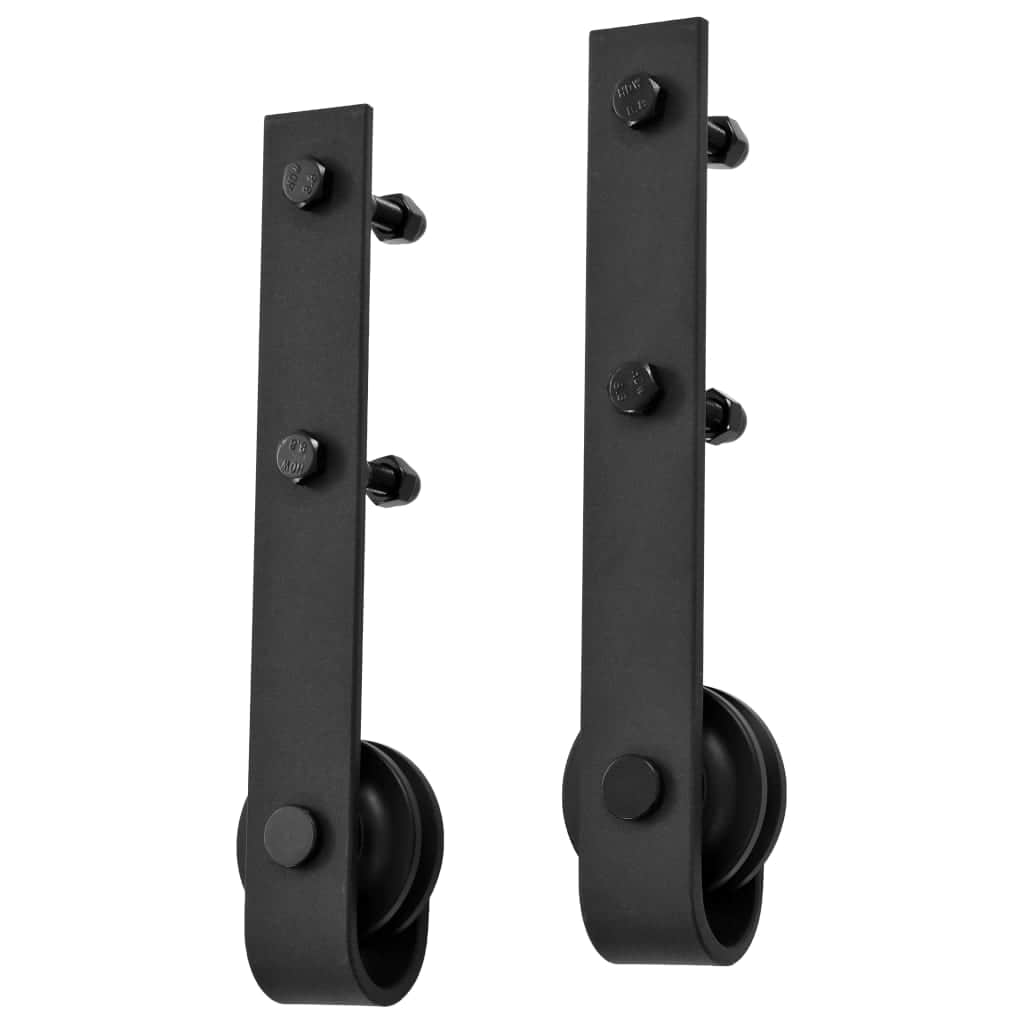 Sliding Door Hardware Kit 183 cm Steel Black