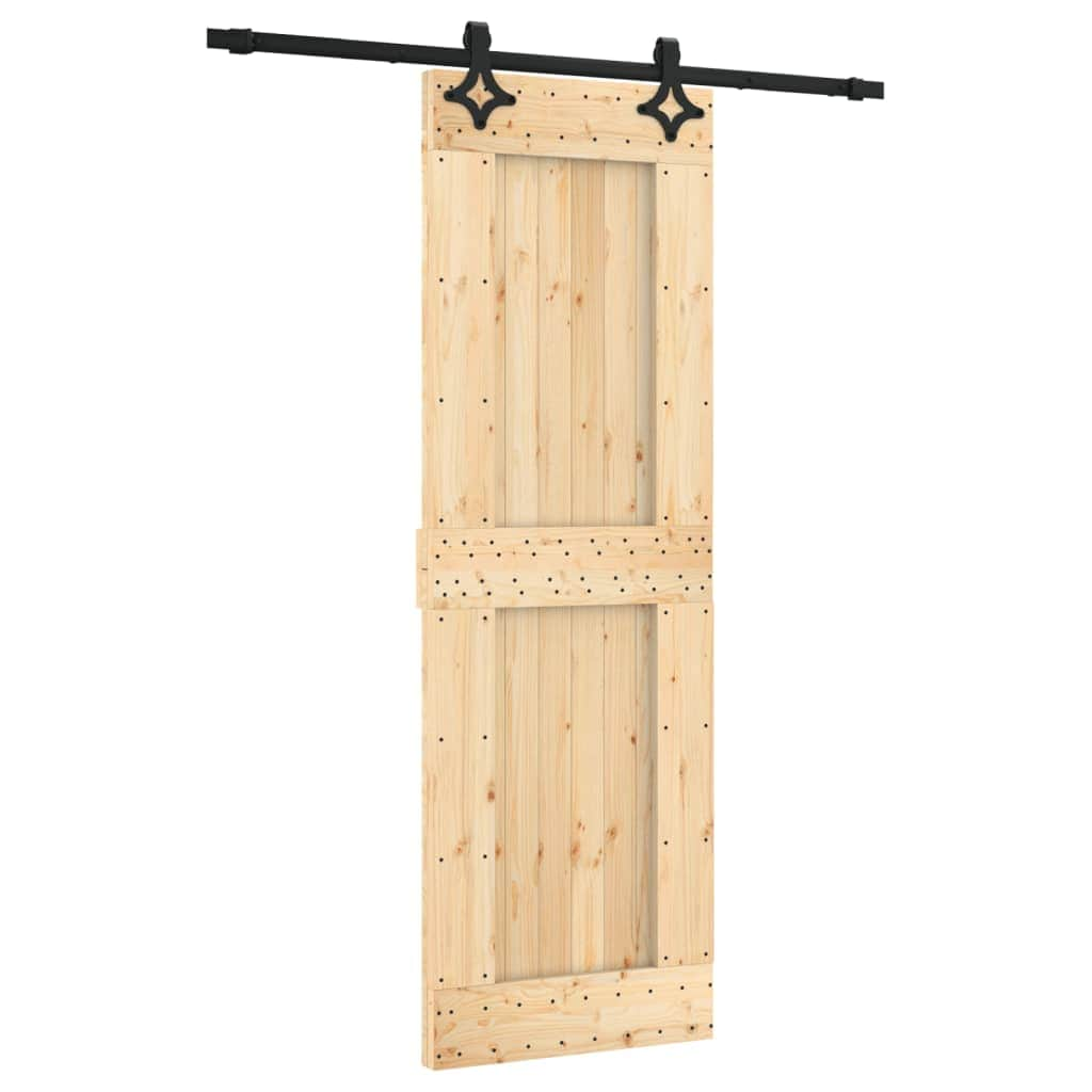 Sliding Door with Hardware Set - Solid Wood Pine