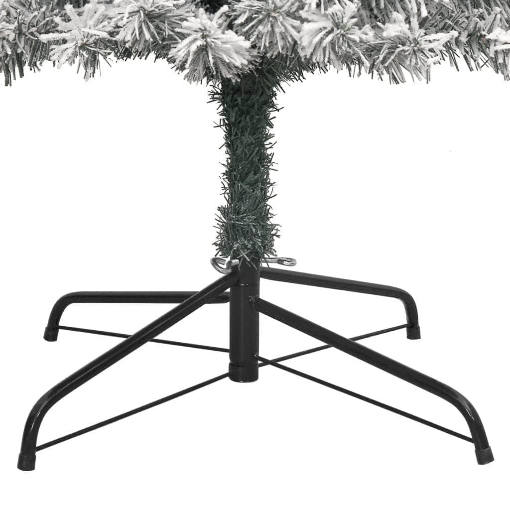 Slim Christmas Tree with Stand and Flocked Snow PVC