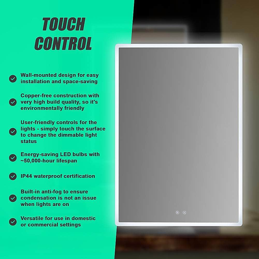 Smart Mirror Bathroom Vanity Led Lighted Wall Mirror 800X600Mm