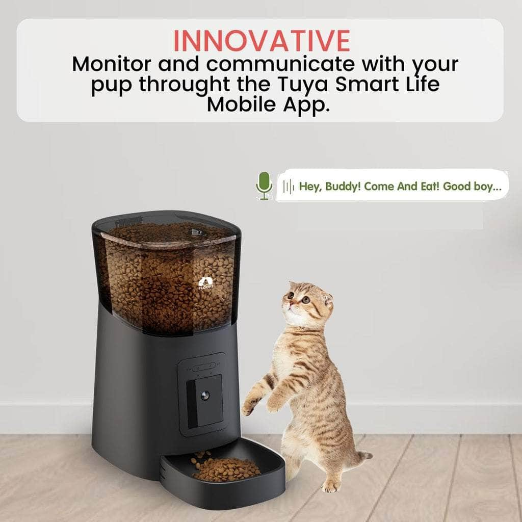 Smart Pet Feeder With Camera - Black -