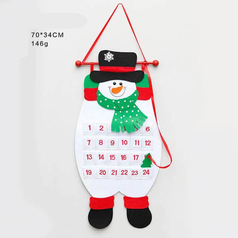 Snowman Advent Calendar - Wall Hanging Felt Countdown For Kids