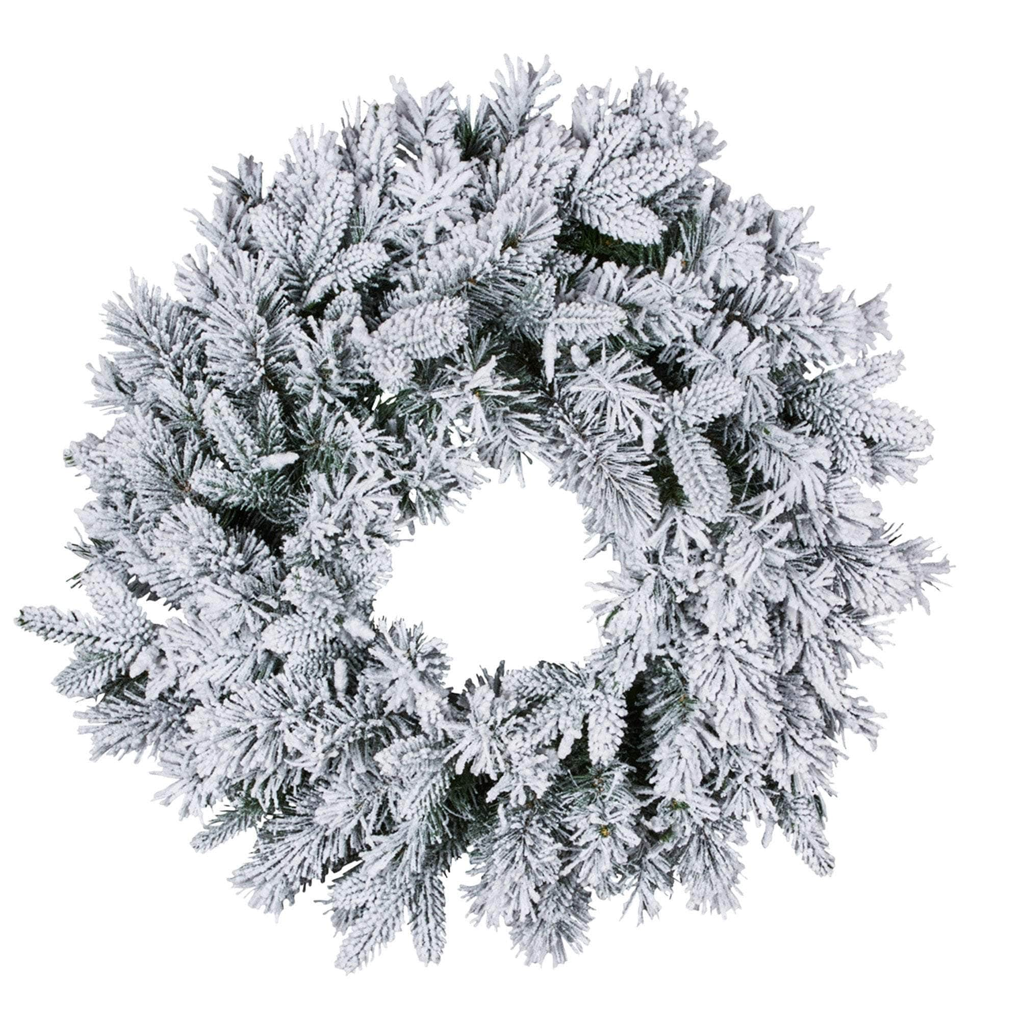 Snowy Atica Pre-Lit Christmas Wreath - 61cm