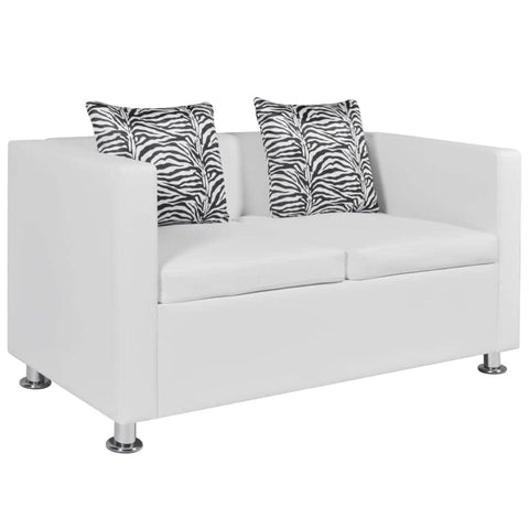 Sofa 2-Seater Artificial Leather White