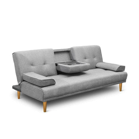 Sofa Bed 188CM Grey Linen