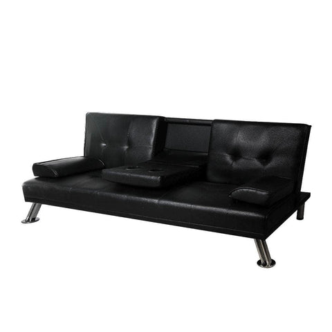 Sofa Bed Adjustable Recliner Black