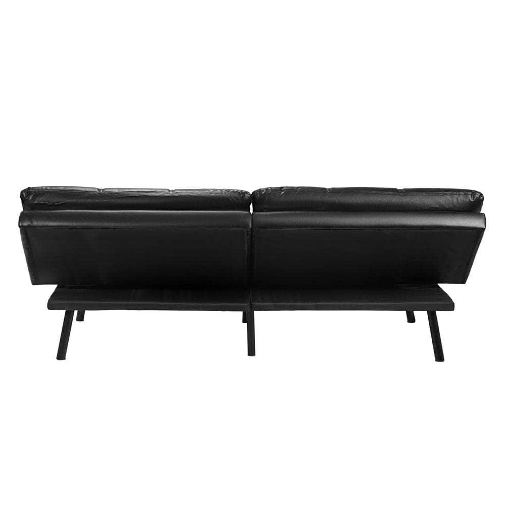 Sofa Bed Convertible Leather Polyester 3-Seater