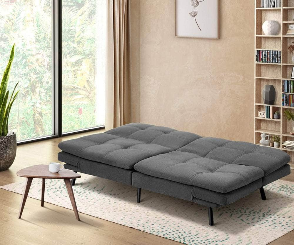 Sofa Bed Convertible Leather Polyester 3-Seater