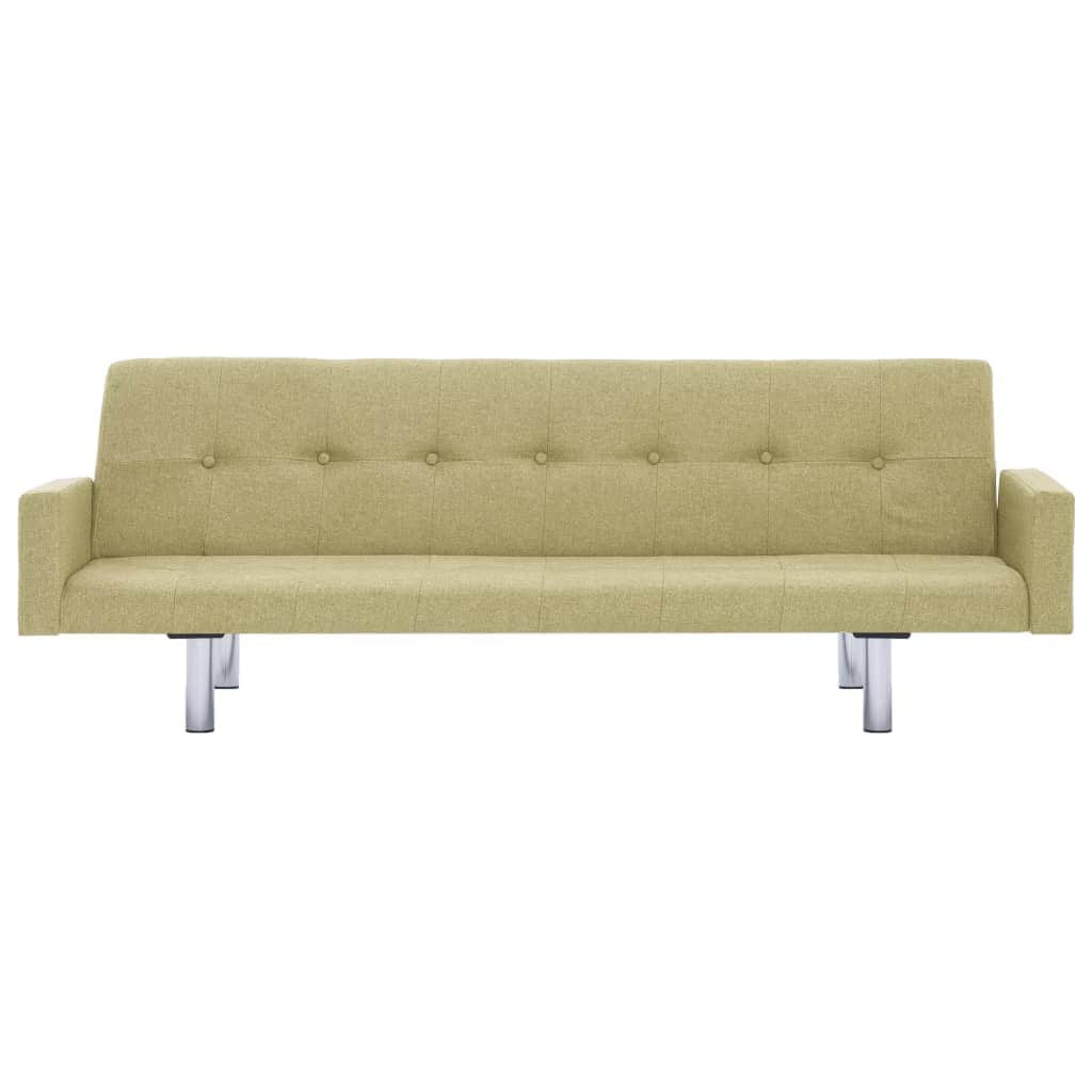 Sofa Bed with Armrest Green Polyester