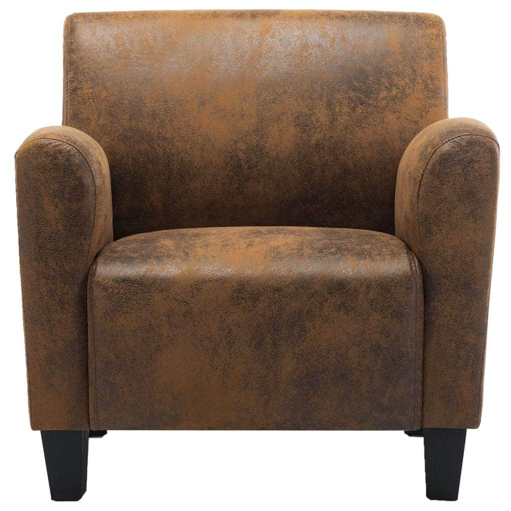 Sofa Chair Brown Suede Leather