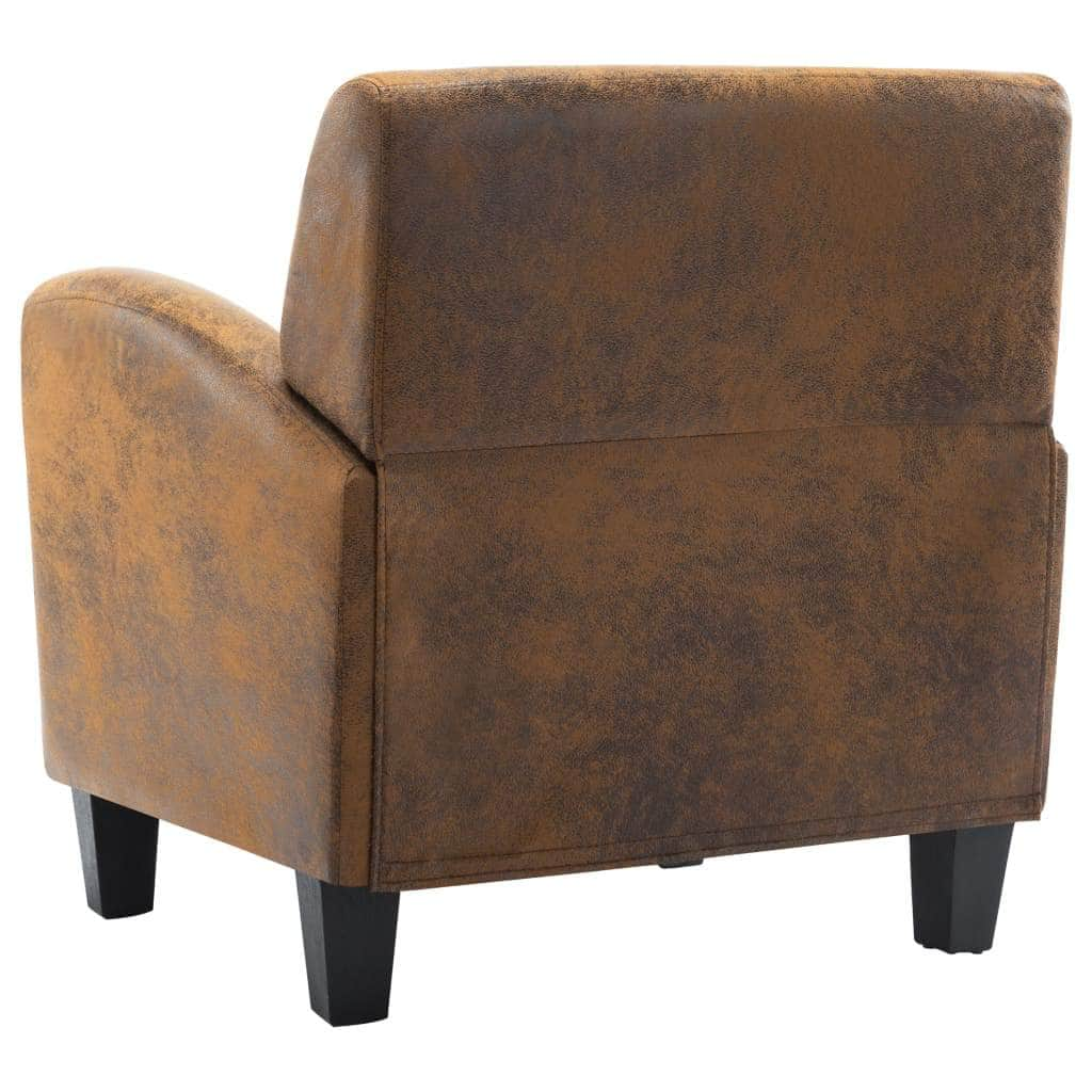 Sofa Chair Brown Suede Leather