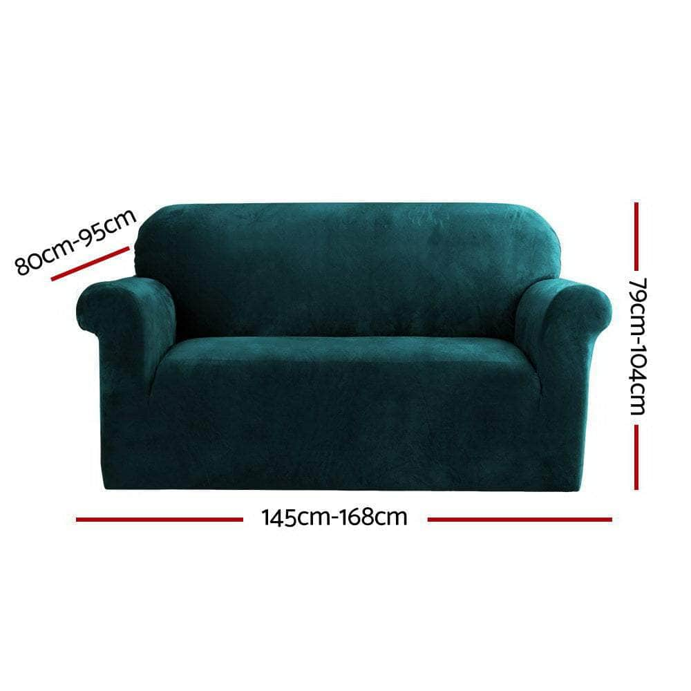 Sofa Cover Couch Covers 2 Seater Velvet Agate Green