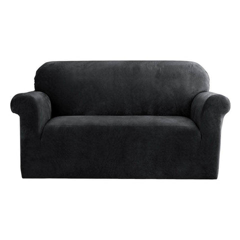 Sofa Cover Couch Covers 2 Seater Velvet Black