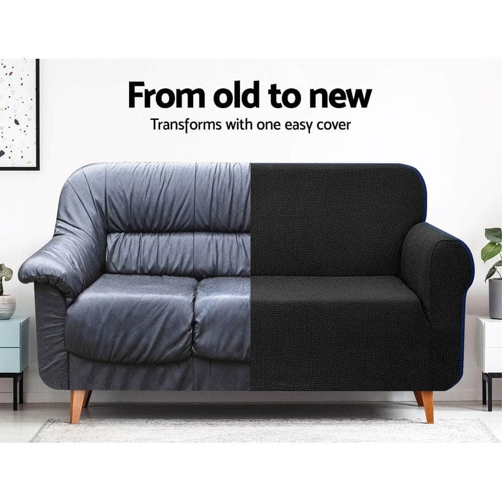 Sofa Cover Couch Covers 3 Seater High Stretch Black