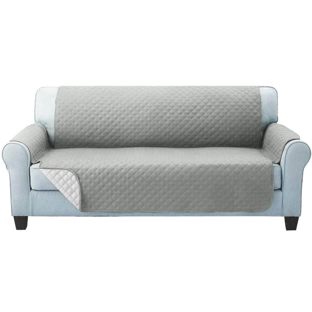 Sofa Cover Couch Covers 3 Seater Quilted Grey