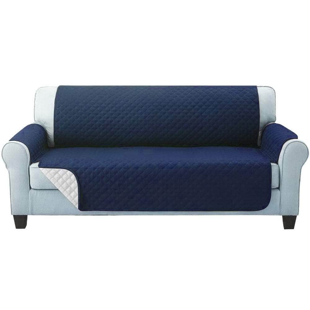 Sofa Cover Couch Covers 3 Seater Quilted Navy