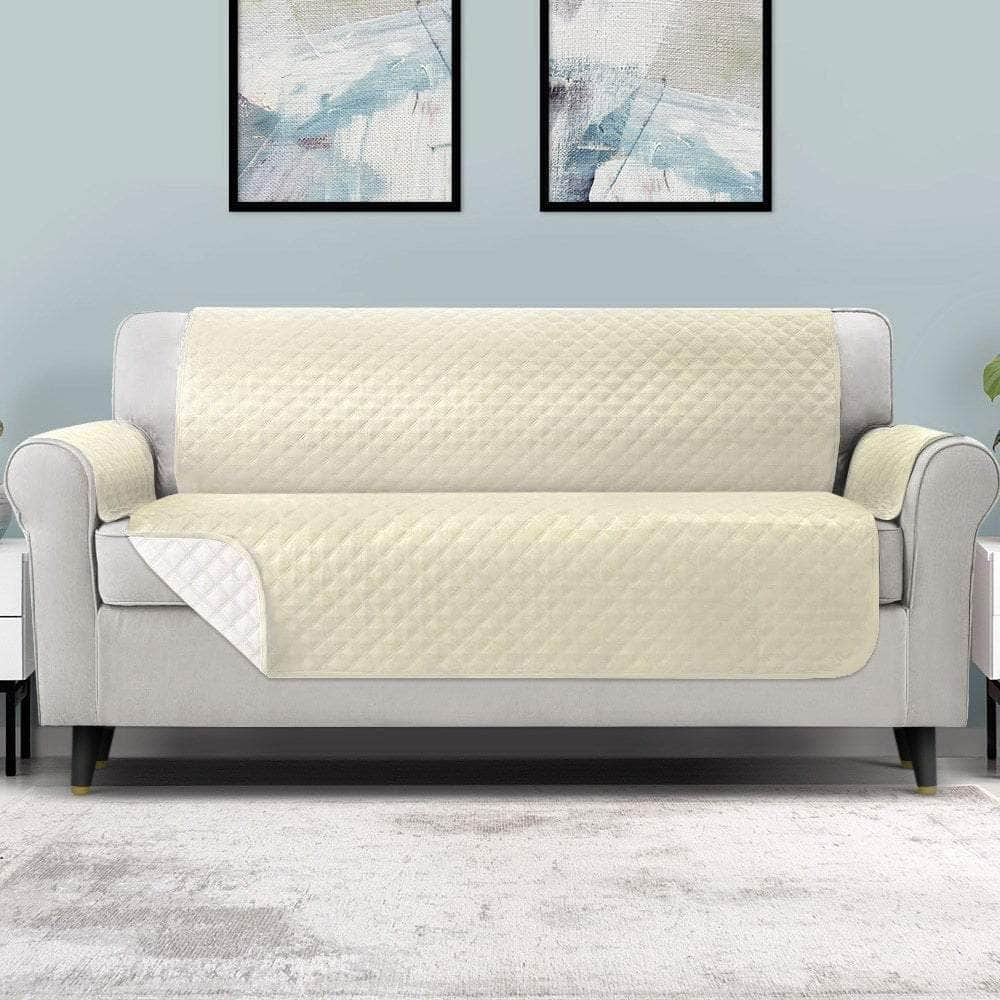 Sofa Cover Couch Covers 4 Seater 100% Water Resistant Beige