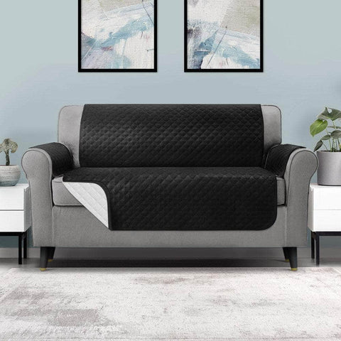 Sofa Cover Quilted Couch Covers 100% Water Resistant 3 Seater Black