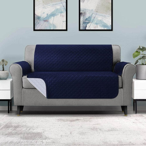 Sofa Cover Quilted Couch Covers 100% Water Resistant 3 Seater Navy