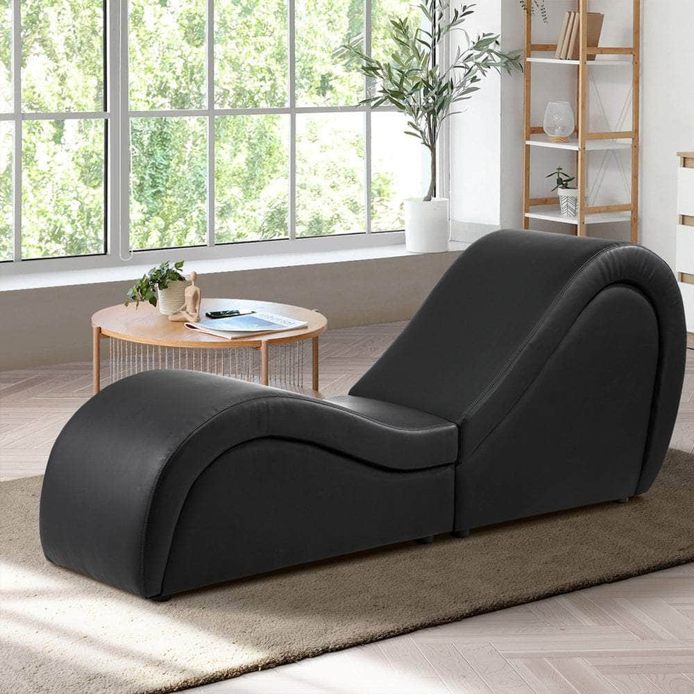 Sofa Love Seat Chaise Lounge Couples Yoga Bed Black