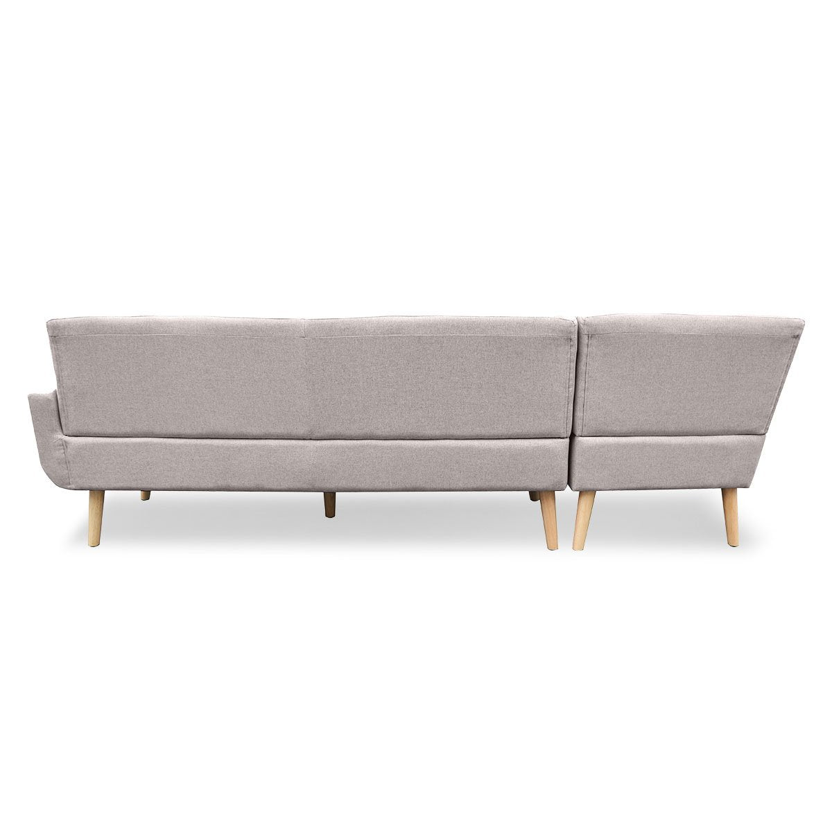 Linen Corner Sofa Lounge L-shaped Chaise Light Grey