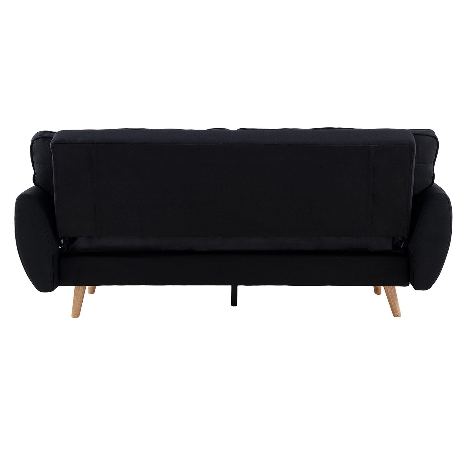 3 Seater Modular Linen Fabric Sofa Bed Couch Futon - Black