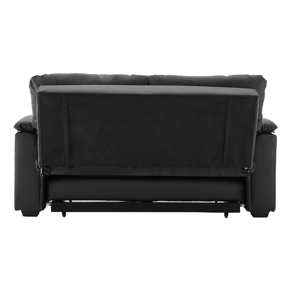 Leather Sofa Bed Couch Lounge - Black