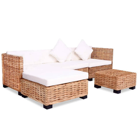 Sofa Set 14 Pieces Natural Rattan