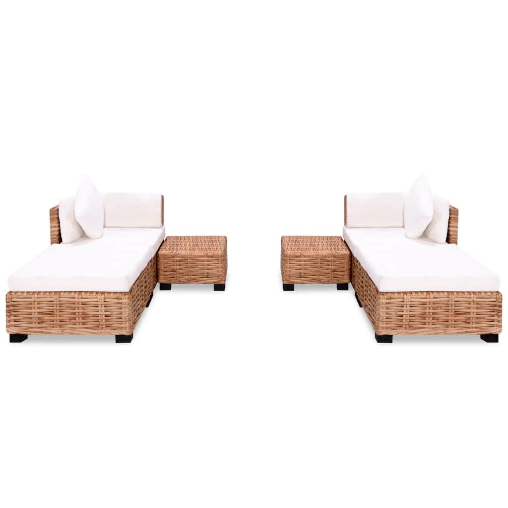 Sofa Set 16 Pieces Natural Rattan