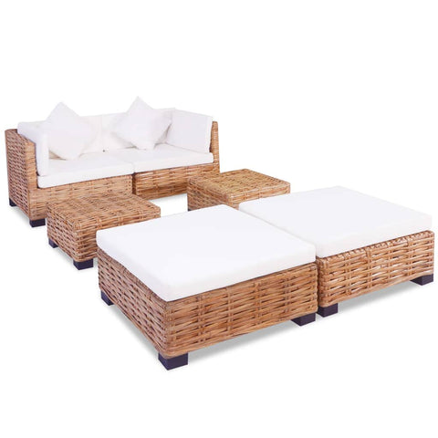 Sofa Set 16 Pieces Natural Rattan