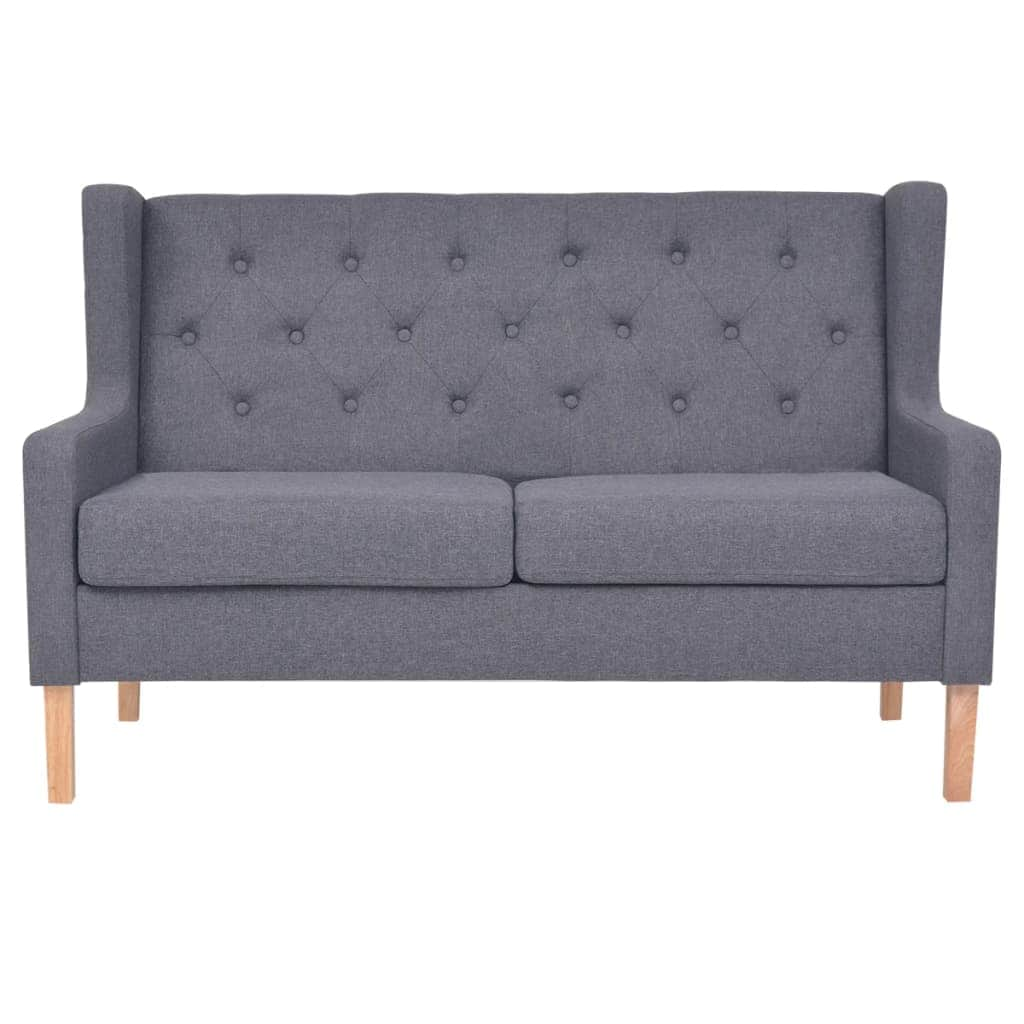 Sofa Set 2 Pieces Fabric Grey