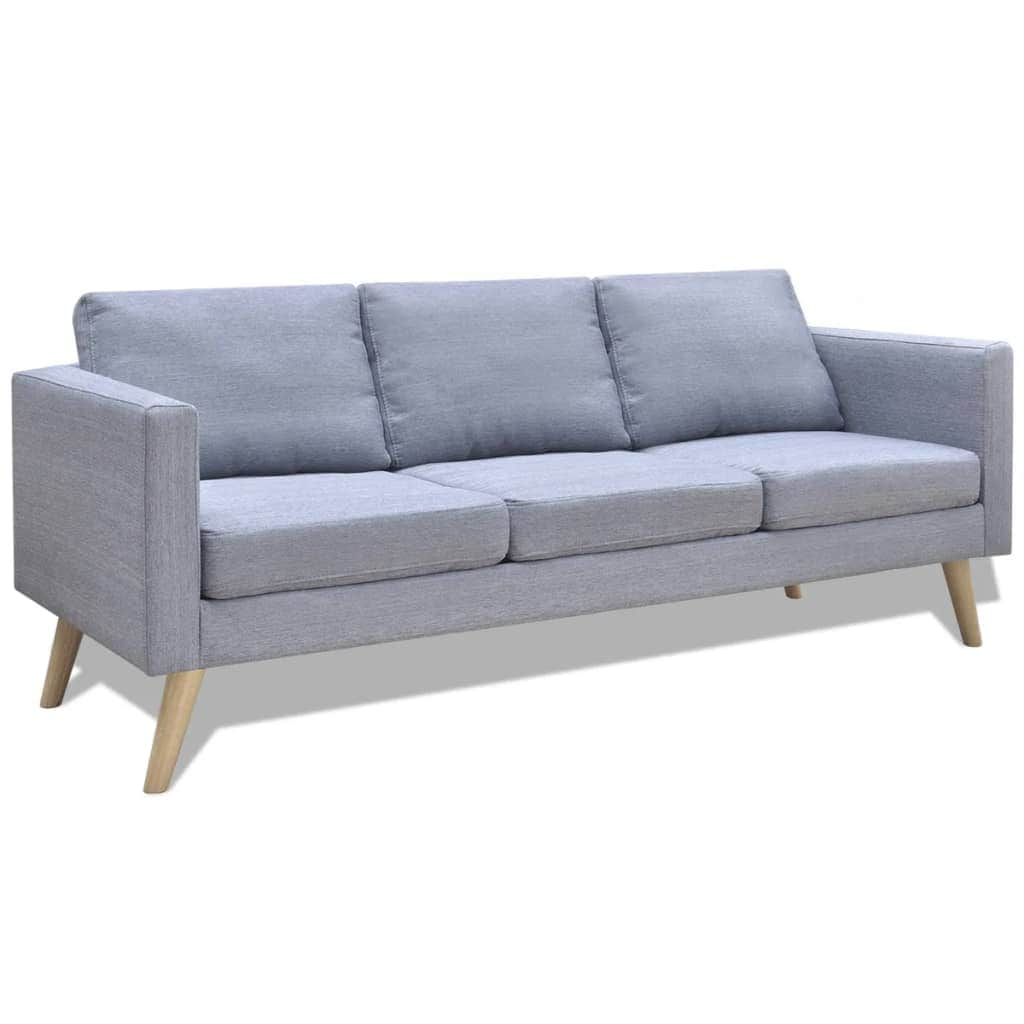 Sofa Set 2-Seater and 3-Seater Fabric Light Grey