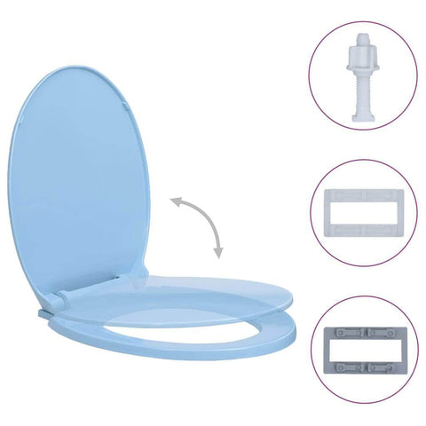 Soft-Close Toilet Seat Blue Oval