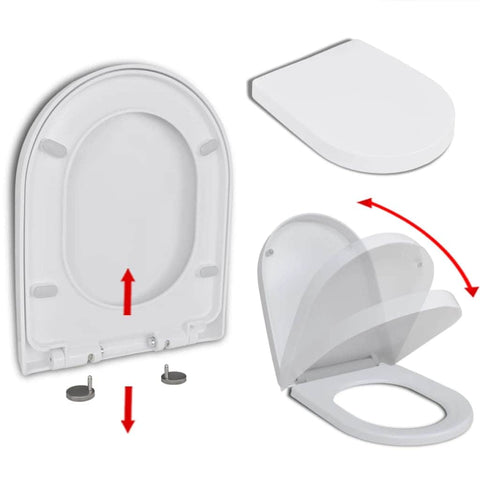 Soft-close Toilet Seat with Quick-release Design White Square