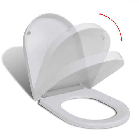 Soft-close Toilet Seat with Quick-release Design White Square