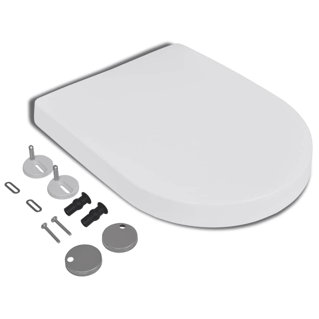 Soft-close Toilet Seat with Quick-release Design White Square