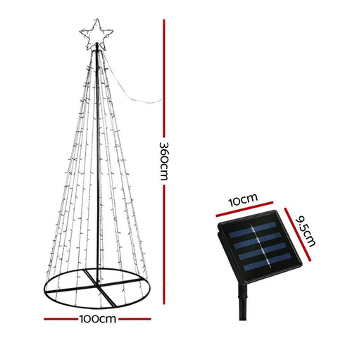 Solar Christmas Tree with 400 LEDs and 8 Light Modes