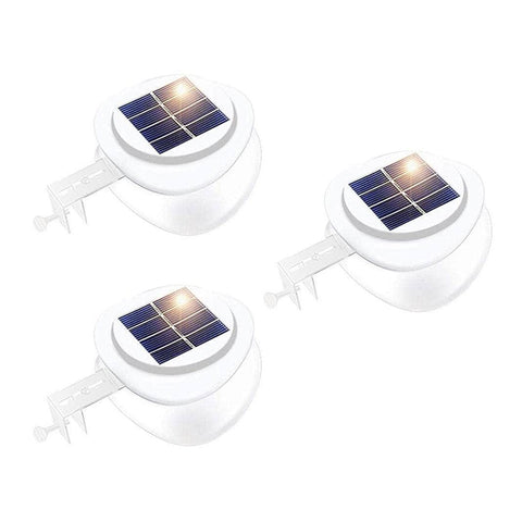 Solar Light (3-Pack, White) Energy-Saving w/ Screw Mount