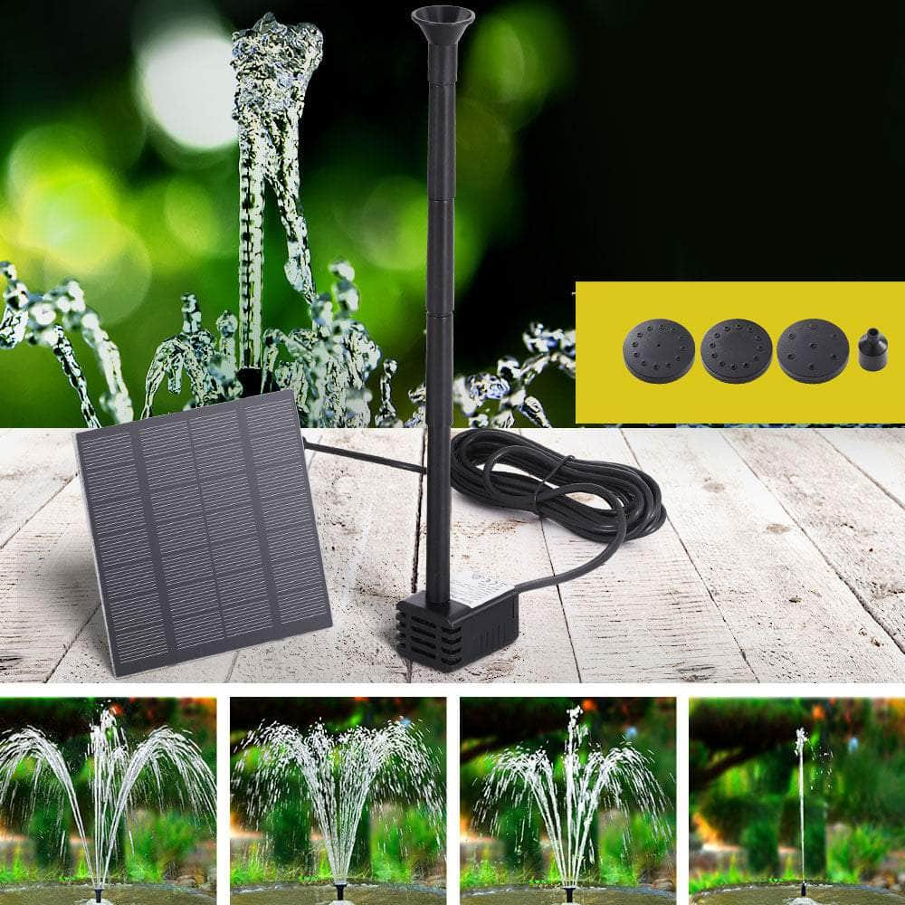 Solar Pond Pump Powered Garden Pool Water Fountain Kit 2.6Ft