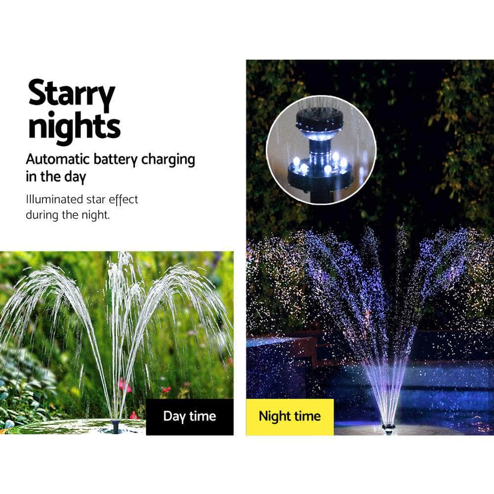 Solar Pond Pump With Battery Kit Led Lights 4Ft