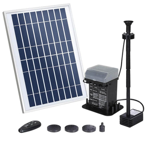 Solar Pond Pump With Battery Kit Led Lights 5.2Ft