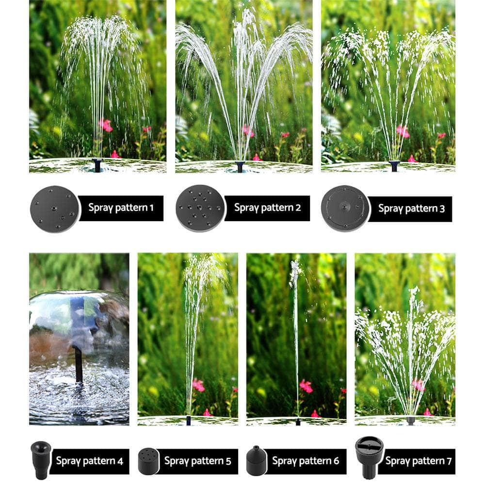 Solar Pond Pump with Battery Kit LED Lights 8.8 FT