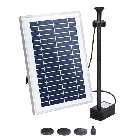 Solar Pond Pump with LED Lights & Battery