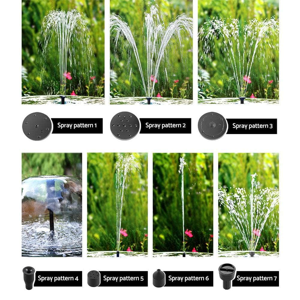 Solar Powered Pond Pump Outdoor Waterfall Bird Bath Fountains Kits 9.7 FT