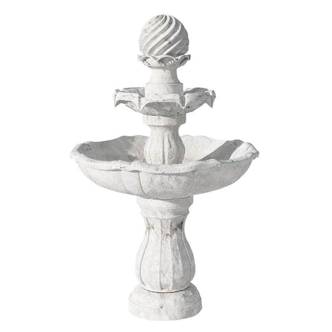 Solar Water Feature 3-Tier Fountain with Pump Kit Bird Bath 93CM Ivory